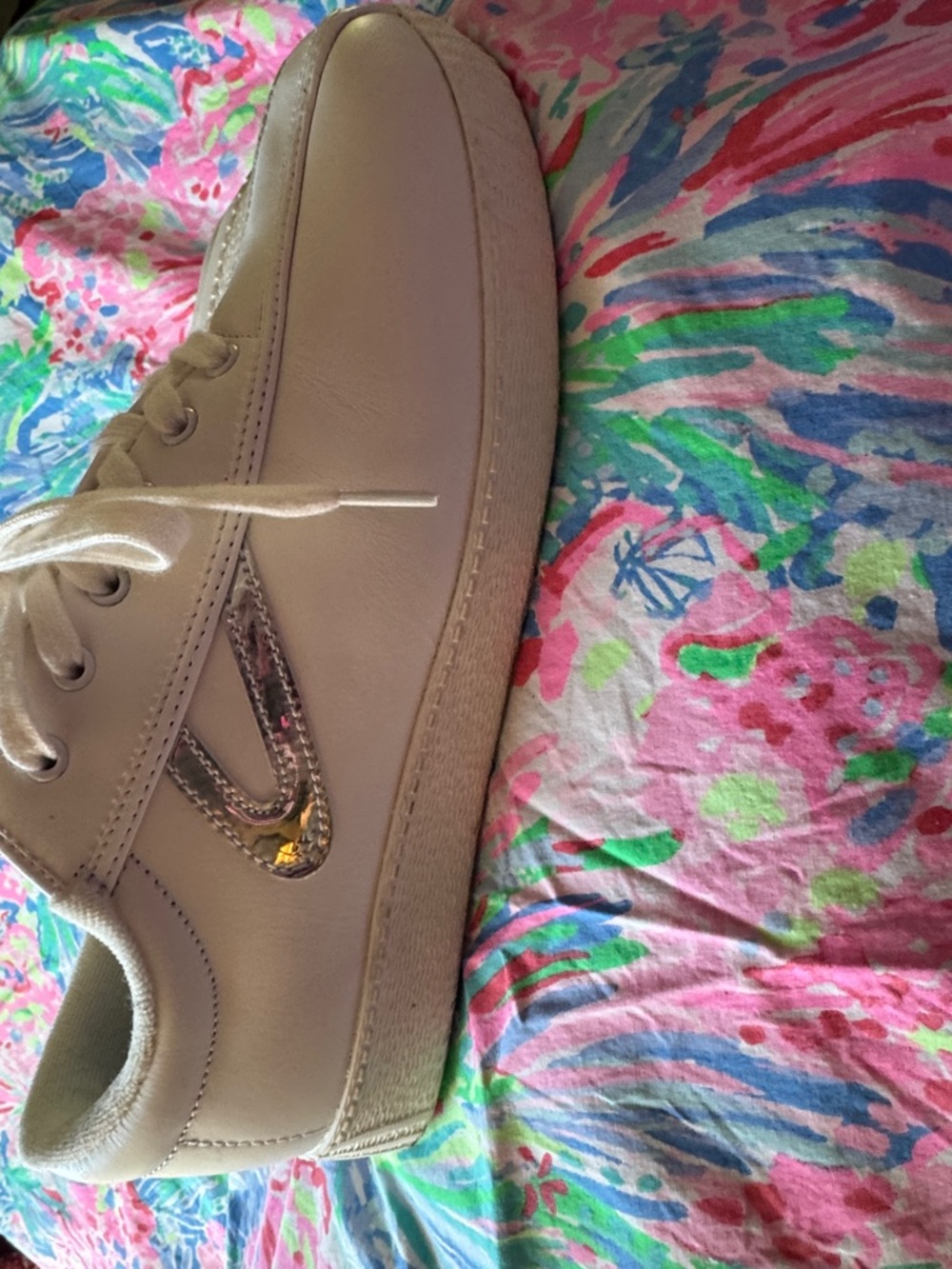 Tretorn White Sneakers with Silver Detail - Picture 4 of 4
